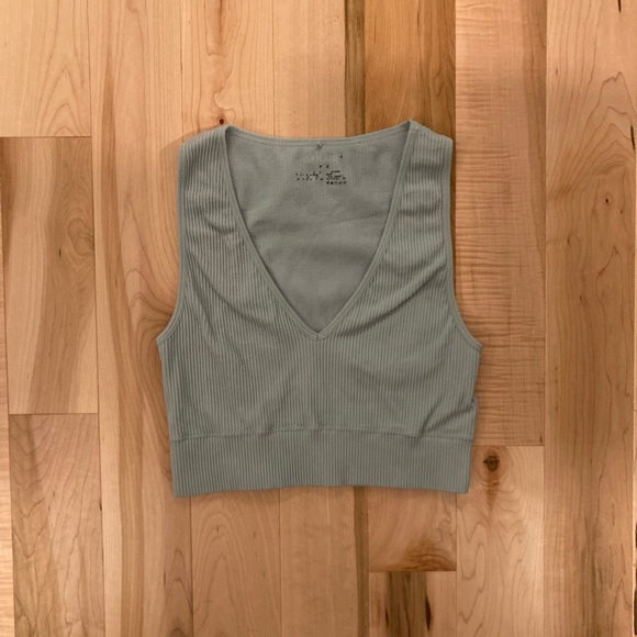 garage greenish grey cropped tank top - Picture 1 of 3